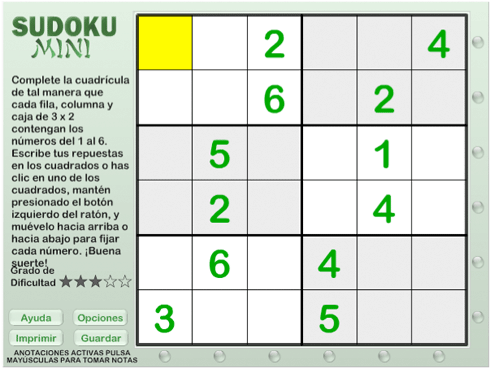 Sudokumini-spanish
