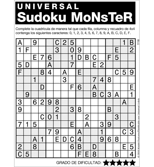 Printable 16x16 sudoku  Sudoku printable, Sudoku, Sudoku puzzles